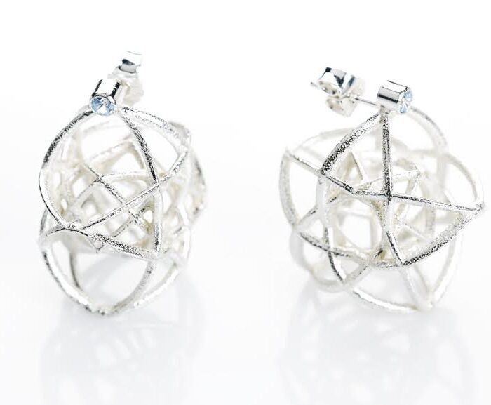 Kõrvarõngad Jää. Hõbe, kivi topaas.