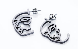 opera kõrvarõngad, hõbedast, laserlõige kaks maski