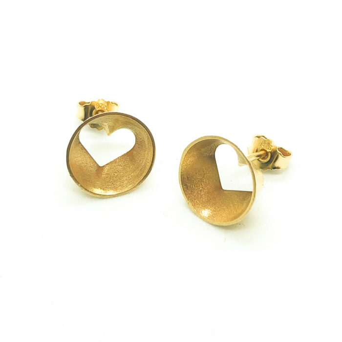 Kullatud hõbekõrvarõngad Hertz, südamekujulised.