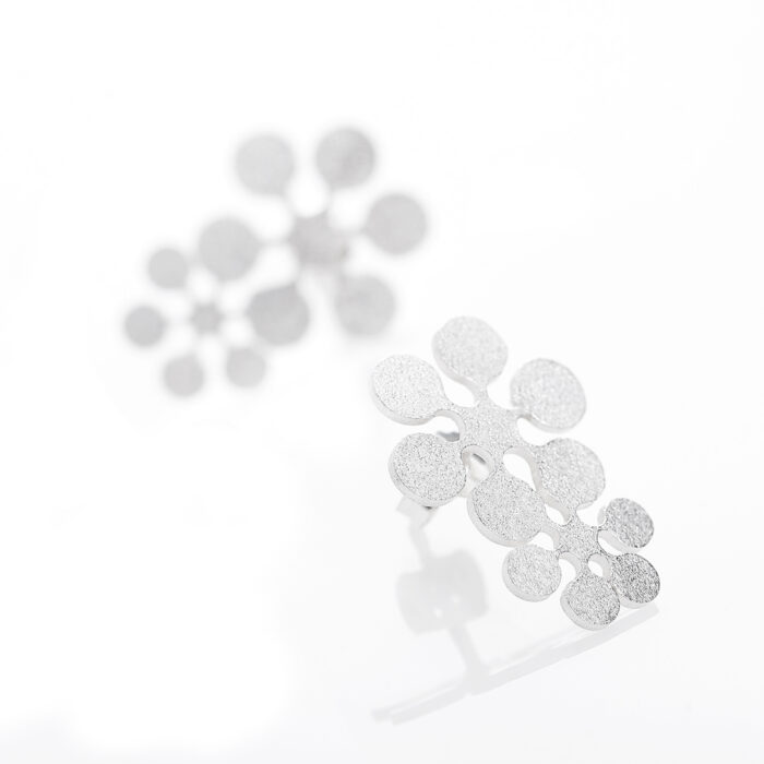 earrings Snow flowers duo silver Anneli Tammik