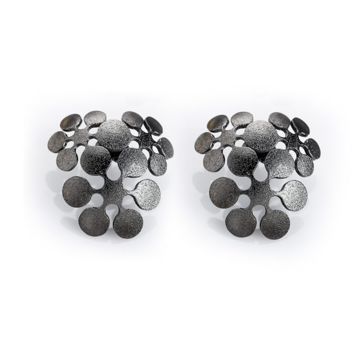earrings Snowflowers trio, black Anneli Tammik