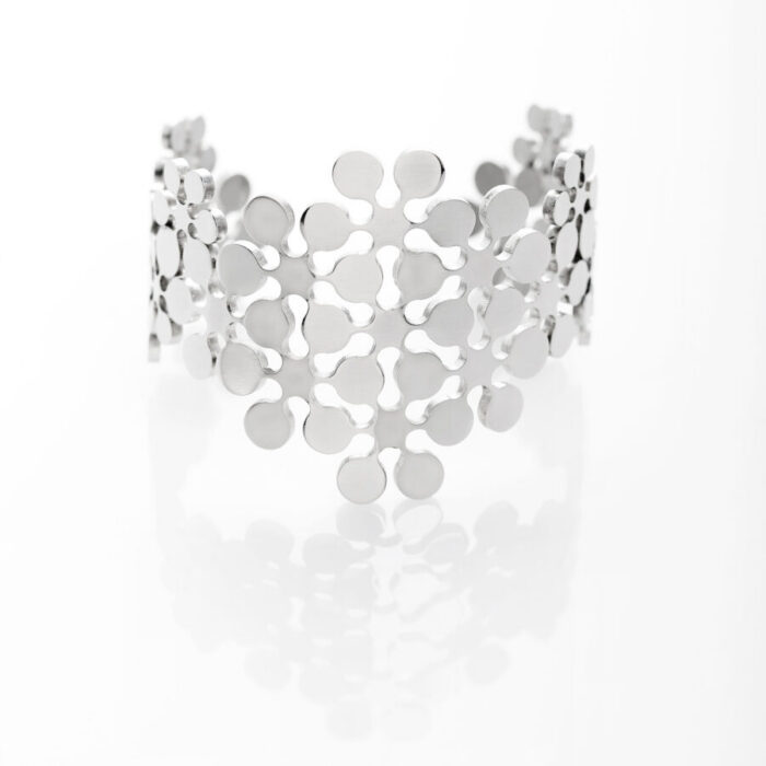 Lumelilled käevõru, hõbedane , lai