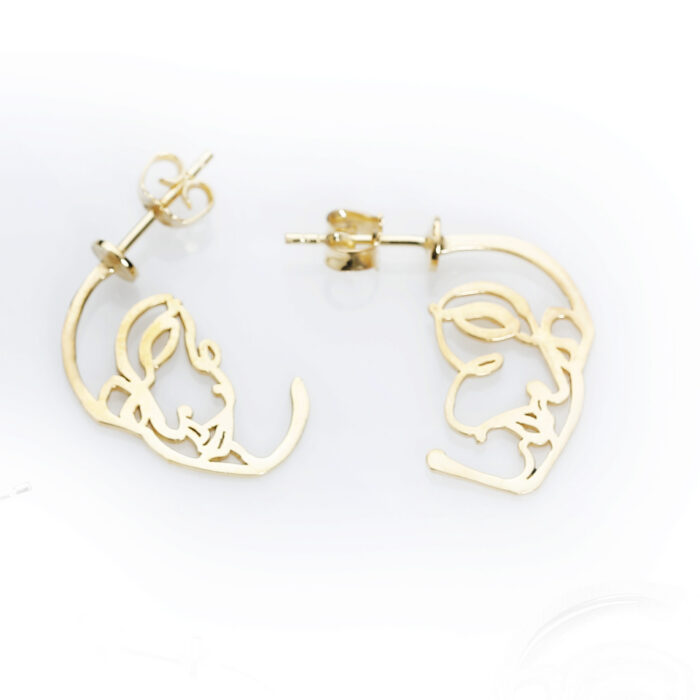 Opera kõrvarõngad mask, hõbedast, kullatud