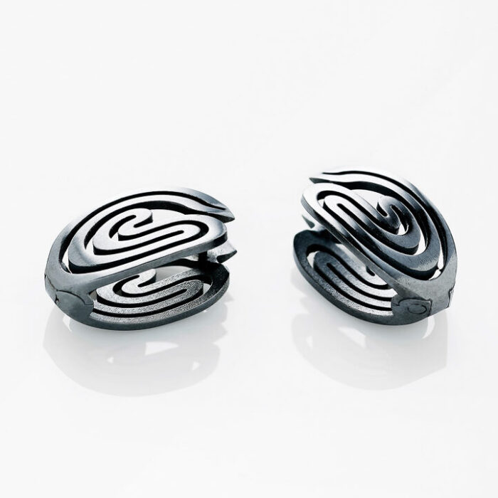 Kõrvarõngad Orbis, oksüdeeritud hõbe Anneli Tammik Jewellery