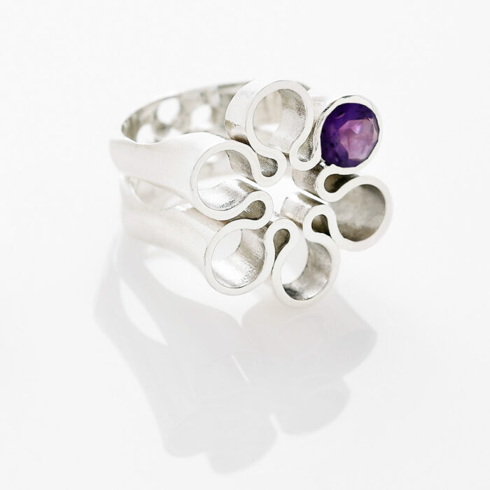 Nix Flores sõrmus, ametüst, hõbe anneli tammik