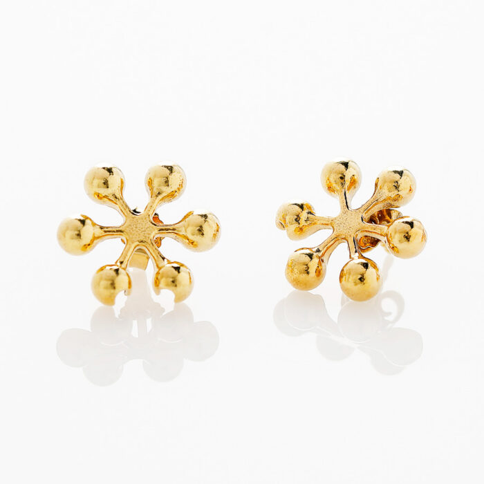 Väikesed kuldsed Nix Flores kõrvarõngad, 3d