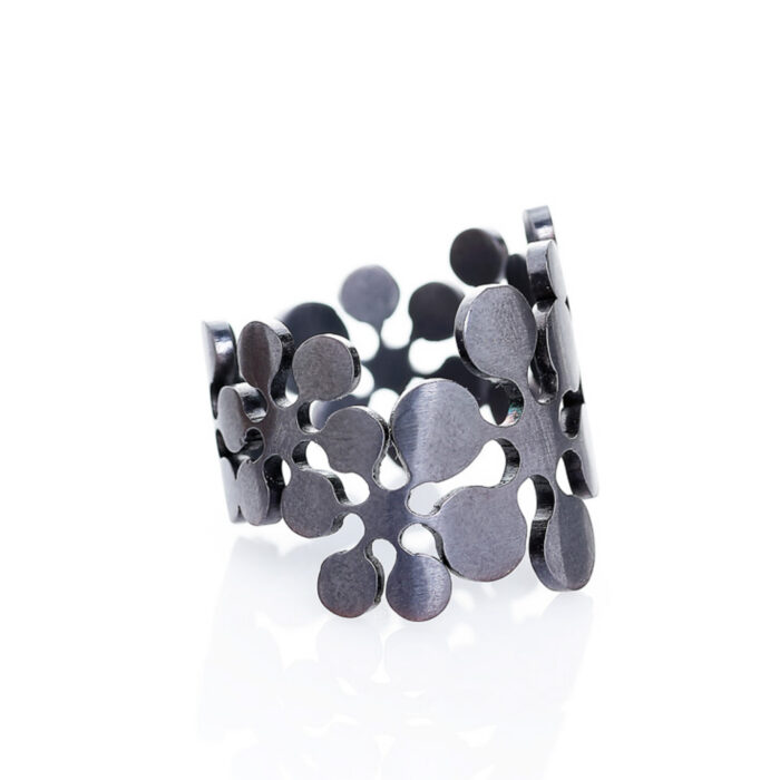 sõrmus Lumelilled spiraaal must