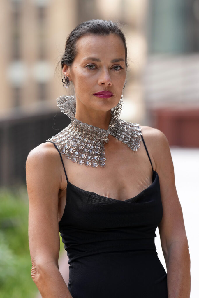 Flying Solo NYFW September 2024 Anneli Tammik Jewellery Net Flores necklace on NYFW24